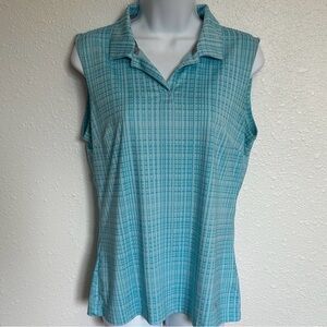 Puma Turquoise Sleeveless Collared Top Size Medium